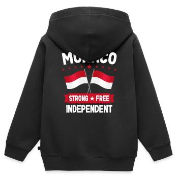 Monaco - Sweat Premium à capuche zippé enfant bio - noir - Dos - AI Model Kid Male (0cm)