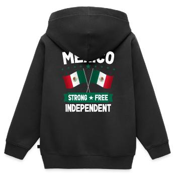Mexiko - Kinder Premium Organic Zip Hoodie - Schwarz - Hinten - AI Model Kid Male (0cm)