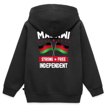 Malawi - Sweat Premium à capuche zippé enfant bio - noir - Dos - AI Model Kid Male (0cm)