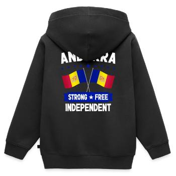 Andorra - Kids Premium Organic Zip-up Hoodie - black - Back - AI Model Kid Male (0cm)