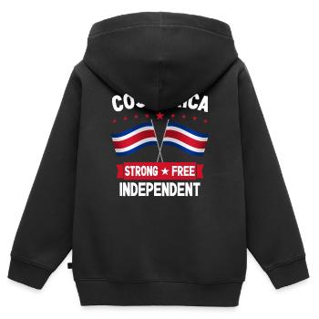 Costa Rica - Kinder Premium Organic Zip Hoodie - Schwarz - Hinten - AI Model Kid Male (0cm)
