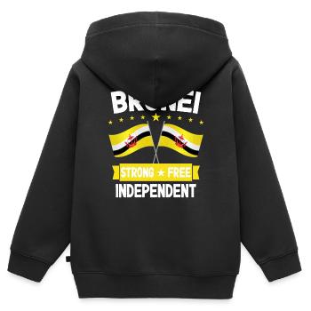 Brunei - Sweat Premium à capuche zippé enfant bio - noir - Dos - AI Model Kid Male (0cm)
