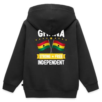 Ghana - Kinder Premium Organic Zip Hoodie - Schwarz - Hinten - AI Model Kid Male (0cm)