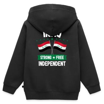 Irak - Sweat Premium à capuche zippé enfant bio - noir - Dos - AI Model Kid Male (0cm)