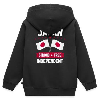 Japan - Kinder Premium Organic Zip Hoodie - Schwarz - Hinten - AI Model Kid Male (0cm)