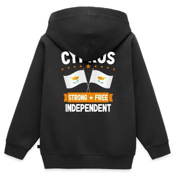 Zypern - Kinder Premium Organic Zip Hoodie - Schwarz - Hinten - AI Model Kid Male (0cm)