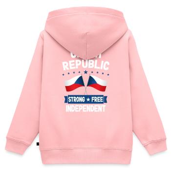 Tschechische Republik - Kinder Premium Organic Zip Hoodie - Rosa - Hinten - AI Model Kid Female (0cm)