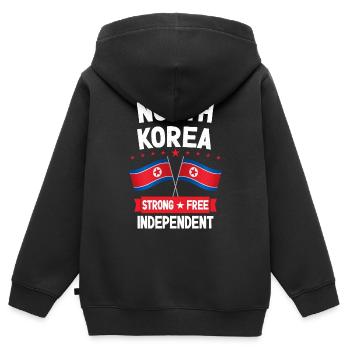 Corée du Nord - Sweat Premium à capuche zippé enfant bio - noir - Dos - AI Model Kid Male (0cm)