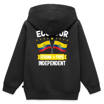 Ecuador - Kinder Premium Organic Zip Hoodie - Schwarz - Hinten - AI Model Kid Male (0cm)