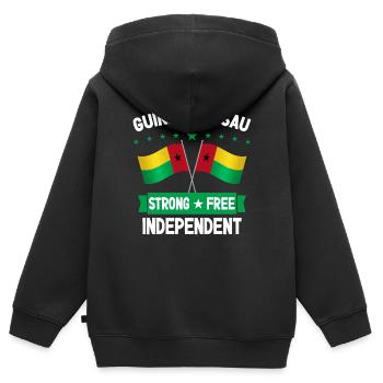 Guinea-Bissau - Kinder Premium Organic Zip Hoodie - Schwarz - Hinten - AI Model Kid Male (0cm)