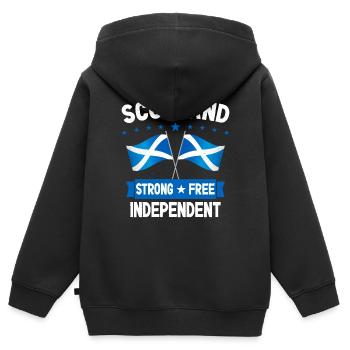Ecosse - Sweat Premium à capuche zippé enfant bio - noir - Dos - AI Model Kid Male (0cm)