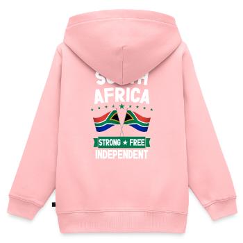 Afrique du Sud - Sweat Premium à capuche zippé enfant bio - rose - Dos - AI Model Kid Female (0cm)
