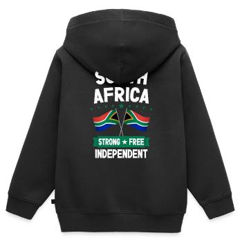 Südafrika - Kinder Premium Organic Zip Hoodie - Schwarz - Hinten - AI Model Kid Male (0cm)