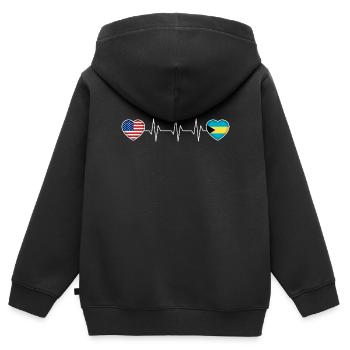 Bahamas - Kinder Premium Organic Zip Hoodie - Schwarz - Hinten - AI Model Kid Male (0cm)
