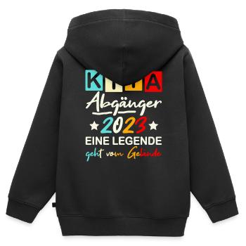 Kinder Kita Abgänger 2023 Schulkind Einschulung - Kinder Premium Organic Zip Hoodie - Schwarz - Hinten - AI Model Kid Male (0cm)