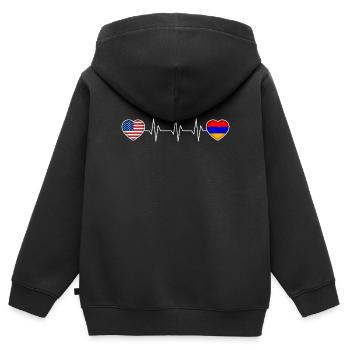 Armenien - Kinder Premium Organic Zip Hoodie - Schwarz - Hinten - AI Model Kid Male (0cm)