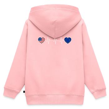 Europäische Union - Kinder Premium Organic Zip Hoodie - Rosa - Hinten - AI Model Kid Female (0cm)