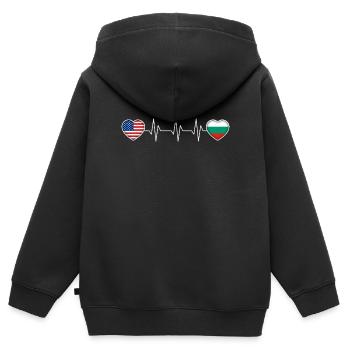 Bulgarien - Kinder Premium Organic Zip Hoodie - Schwarz - Hinten - AI Model Kid Male (0cm)