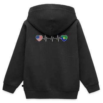 Île Christmas - Sweat Premium à capuche zippé enfant bio - noir - Dos - AI Model Kid Male (0cm)