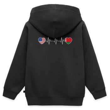 Weißrussland - Kinder Premium Organic Zip Hoodie - Schwarz - Hinten - AI Model Kid Male (0cm)