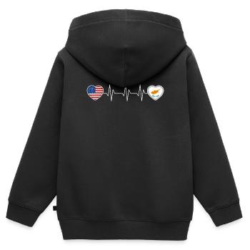 Chypre - Sweat Premium à capuche zippé enfant bio - noir - Dos - AI Model Kid Male (0cm)