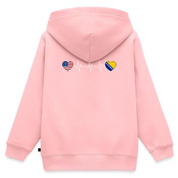 Bosnien und Herzegowina - Kinder Premium Organic Zip Hoodie - Rosa - Hinten - AI Model Kid Female (0cm)