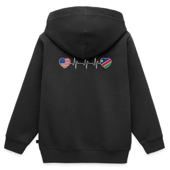 Namibia - Kinder Premium Organic Zip Hoodie - Schwarz - Hinten - AI Model Kid Male (0cm)