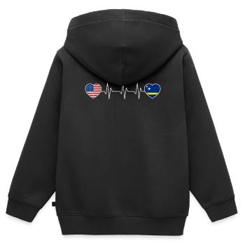 Curaçao - Kinder Premium Organic Zip Hoodie - Schwarz - Hinten - AI Model Kid Male (0cm)