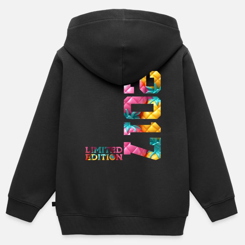 9E ANNIVERSAIRE ÉDITION LIMITÉE 2017 - Sweat Premium à capuche zippé enfant bio - noir