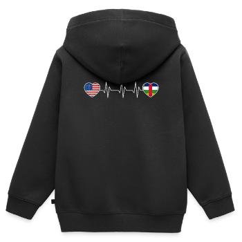 Zentralafrikanische Republik - Kinder Premium Organic Zip Hoodie - Schwarz - Hinten - AI Model Kid Male (0cm)