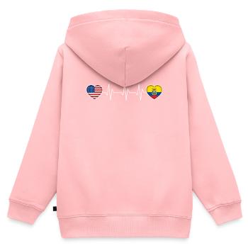 Ecuador - Kinder Premium Organic Zip Hoodie - Rosa - Hinten - AI Model Kid Female (0cm)