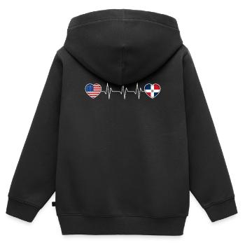 Dominikanische Republik - Kinder Premium Organic Zip Hoodie - Schwarz - Hinten - AI Model Kid Male (0cm)