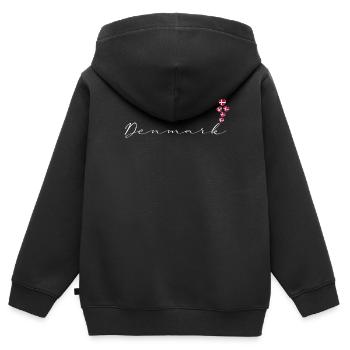 Dänemark - Kinder Premium Organic Zip Hoodie - Schwarz - Hinten - AI Model Kid Male (0cm)