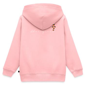 Aborigines - Kinder Premium Organic Zip Hoodie - Rosa - Hinten - AI Model Kid Female (0cm)