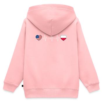 Polen - Kinder Premium Organic Zip Hoodie - Rosa - Hinten - AI Model Kid Female (0cm)