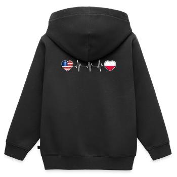 Polen - Kinder Premium Organic Zip Hoodie - Schwarz - Hinten - AI Model Kid Male (0cm)