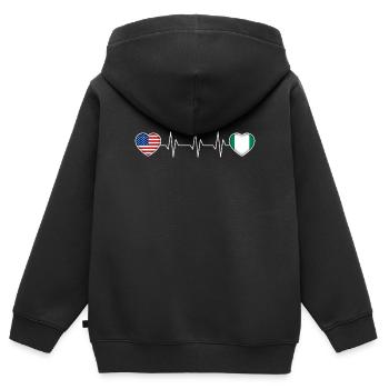 Nigeria - Kinder Premium Organic Zip Hoodie - Schwarz - Hinten - AI Model Kid Male (0cm)