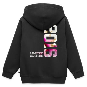 10E ÉDITION LIMITÉE DU 10E ANNIVERSAIRE 2016 - Sweat Premium à capuche zippé enfant bio - noir - Dos - AI Model Kid Male (0cm)