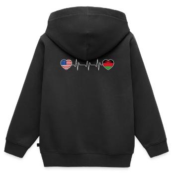 Malawi - Sweat Premium à capuche zippé enfant bio - noir - Dos - AI Model Kid Male (0cm)