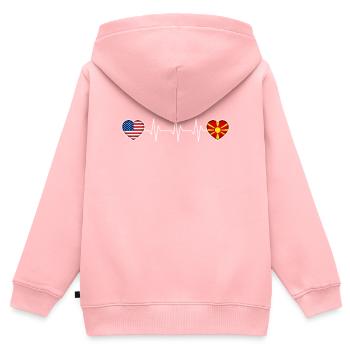 Macédoine - Sweat Premium à capuche zippé enfant bio - rose - Dos - AI Model Kid Female (0cm)