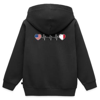 Malte - Sweat Premium à capuche zippé enfant bio - noir - Dos - AI Model Kid Male (0cm)