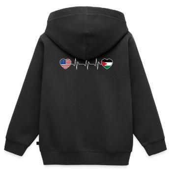 Jordan - Kids Premium Organic Zip-up Hoodie - black - Back - AI Model Kid Male (0cm)