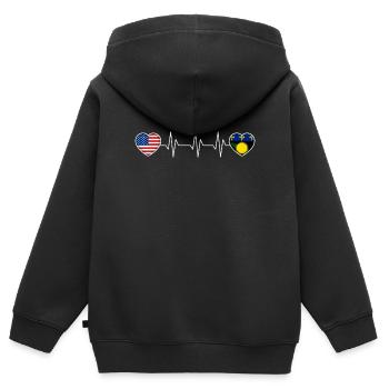 Guadeloupe - Kinder Premium Organic Zip Hoodie - Schwarz - Hinten - AI Model Kid Male (0cm)