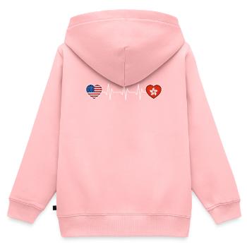 Hongkong - Kinder Premium Organic Zip Hoodie - Rosa - Hinten - AI Model Kid Female (0cm)
