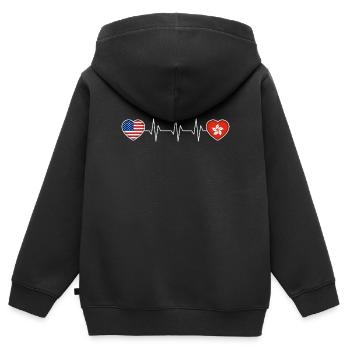 Hongkong - Kinder Premium Organic Zip Hoodie - Schwarz - Hinten - AI Model Kid Male (0cm)