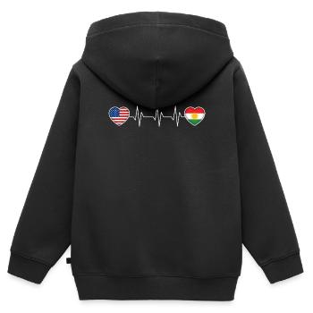 Kurdistan - Kinder Premium Organic Zip Hoodie - Schwarz - Hinten - AI Model Kid Male (0cm)