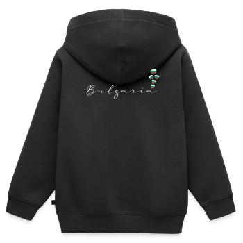 Bulgarien - Kinder Premium Organic Zip Hoodie - Schwarz - Hinten - AI Model Kid Male (0cm)