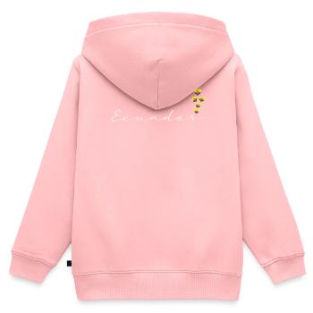 Ecuador - Kinder Premium Organic Zip Hoodie - Rosa - Hinten - AI Model Kid Female (0cm)