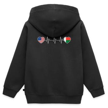 Macédoine - Sweat Premium à capuche zippé enfant bio - noir - Dos - AI Model Kid Male (0cm)