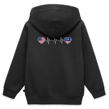 Malaysia - Kinder Premium Organic Zip Hoodie - Schwarz - Hinten - AI Model Kid Male (0cm)